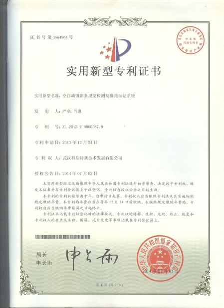 الصين Wuhan Questt ASIA Technology Co., Ltd. الشهادات